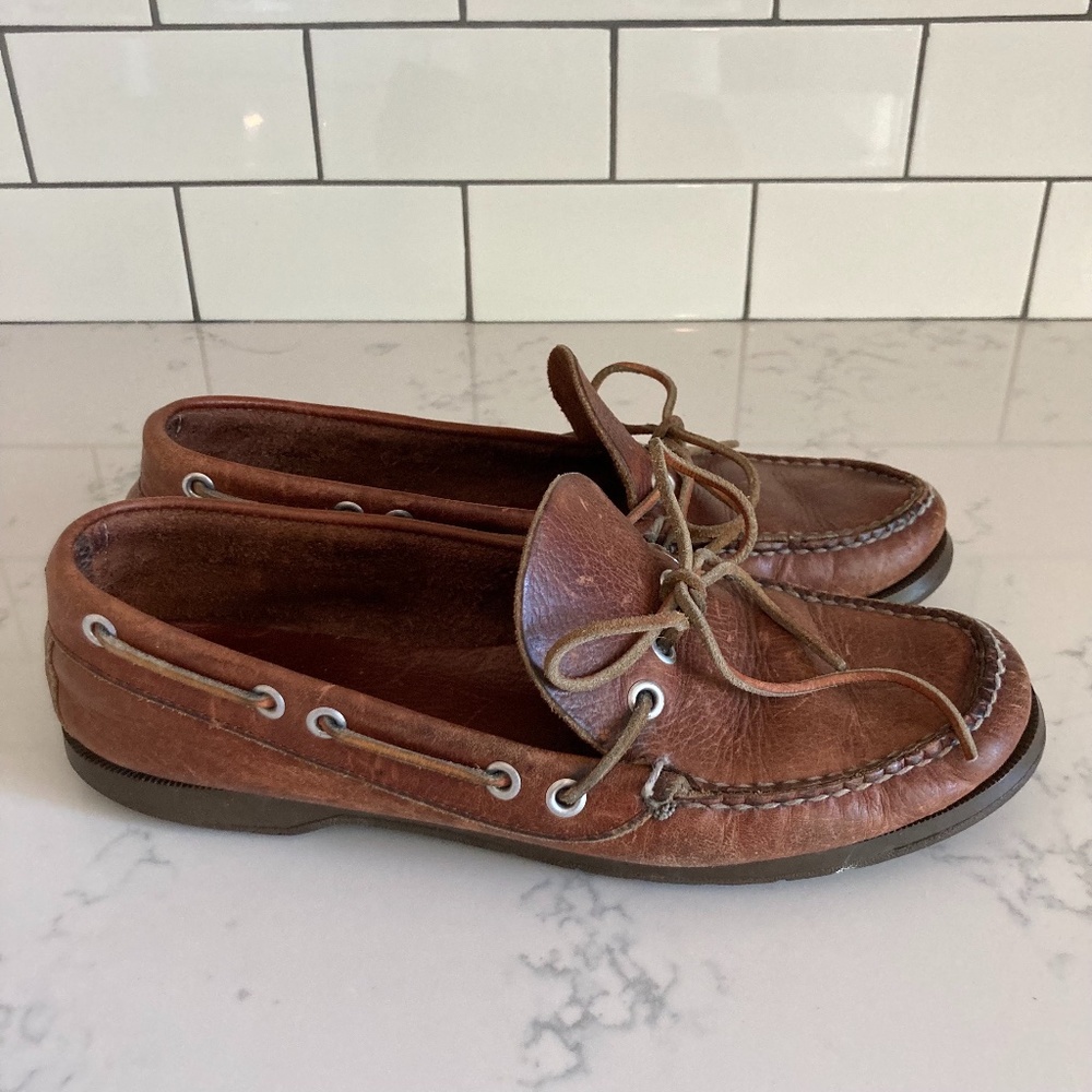 L.L. Bean Hand-Sewn Camp Moc (boat shoe/loafer) - 9.5 - "vintage"